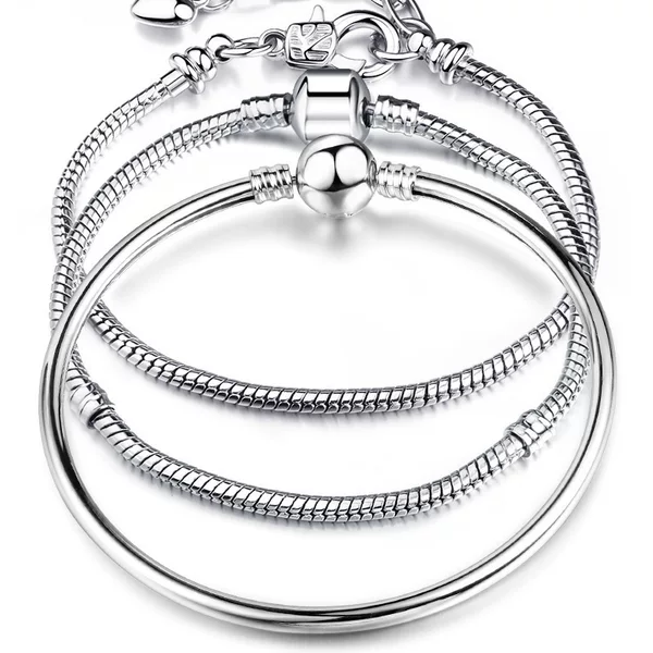 European bead chain 3mm basic snake chain silver-plated DIY bracelet accessories large hole bead chain wholesale