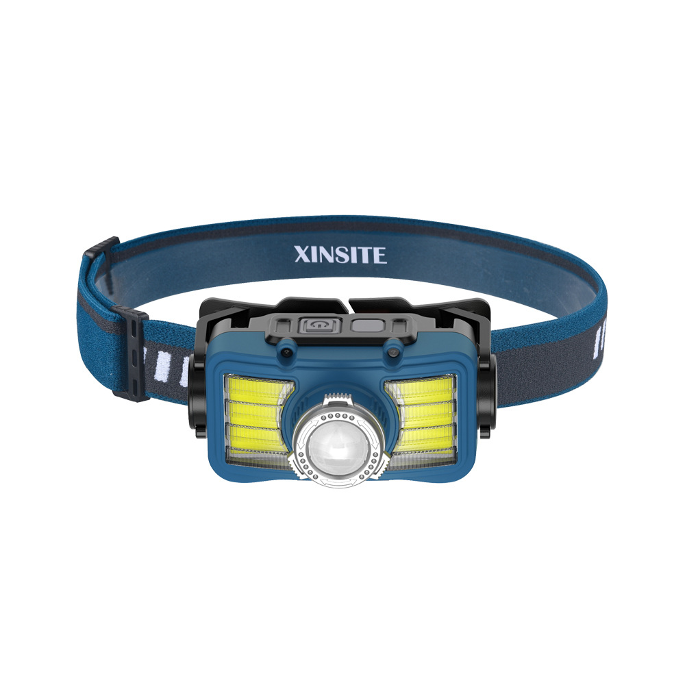 Faro al aire libre transfronterizo LED multifunción lámpara de pesca faro reflector impermeable aventura pesca linterna de luz fuerte