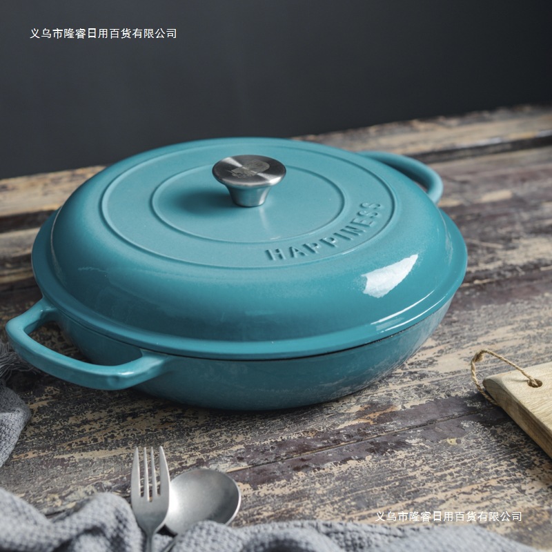 Seafood Multifunctional Seafood Enamel Pot Cast Iron Spanish Soup Pot Enamel Rice Cooker Pot Cast Iron Export Stew Pot