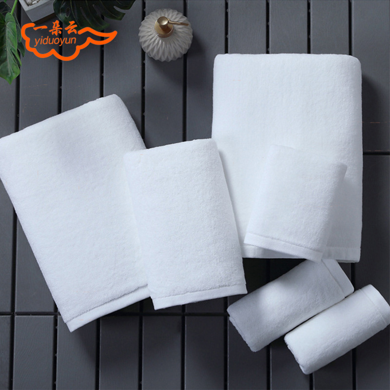 Factory wholesale cotton hotel towel hotel disposable white towel beauty salon embroidered logo absorbent face towel