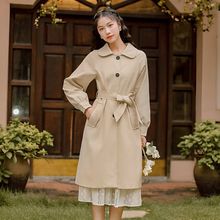 风衣女中长款2025春秋新款宽松学生韩版小个子流行过膝风衣外套女