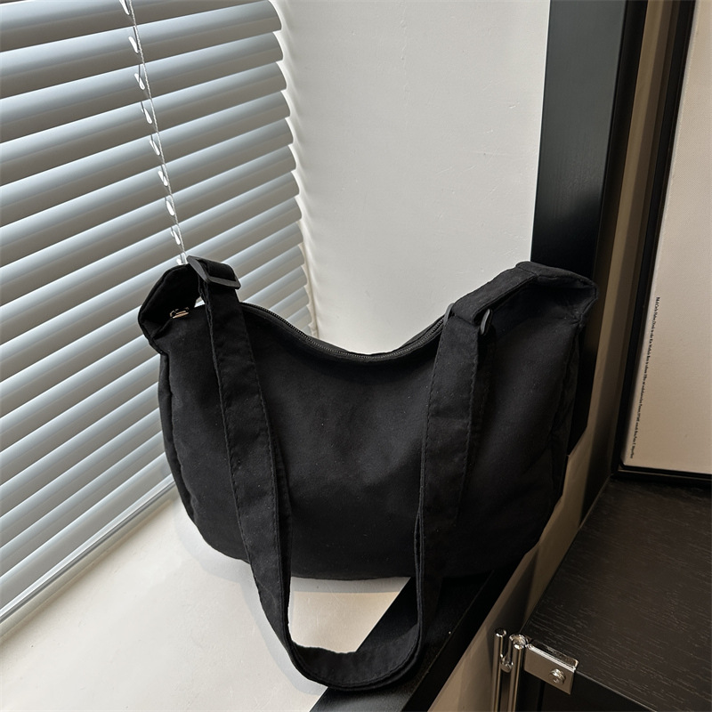 Bolsa de lona simple de color sólido, bolsa de viaje de gran capacidad, bolsa de hombro de viaje casual, bolsa de nicho, bolsa de estudiante ligera
