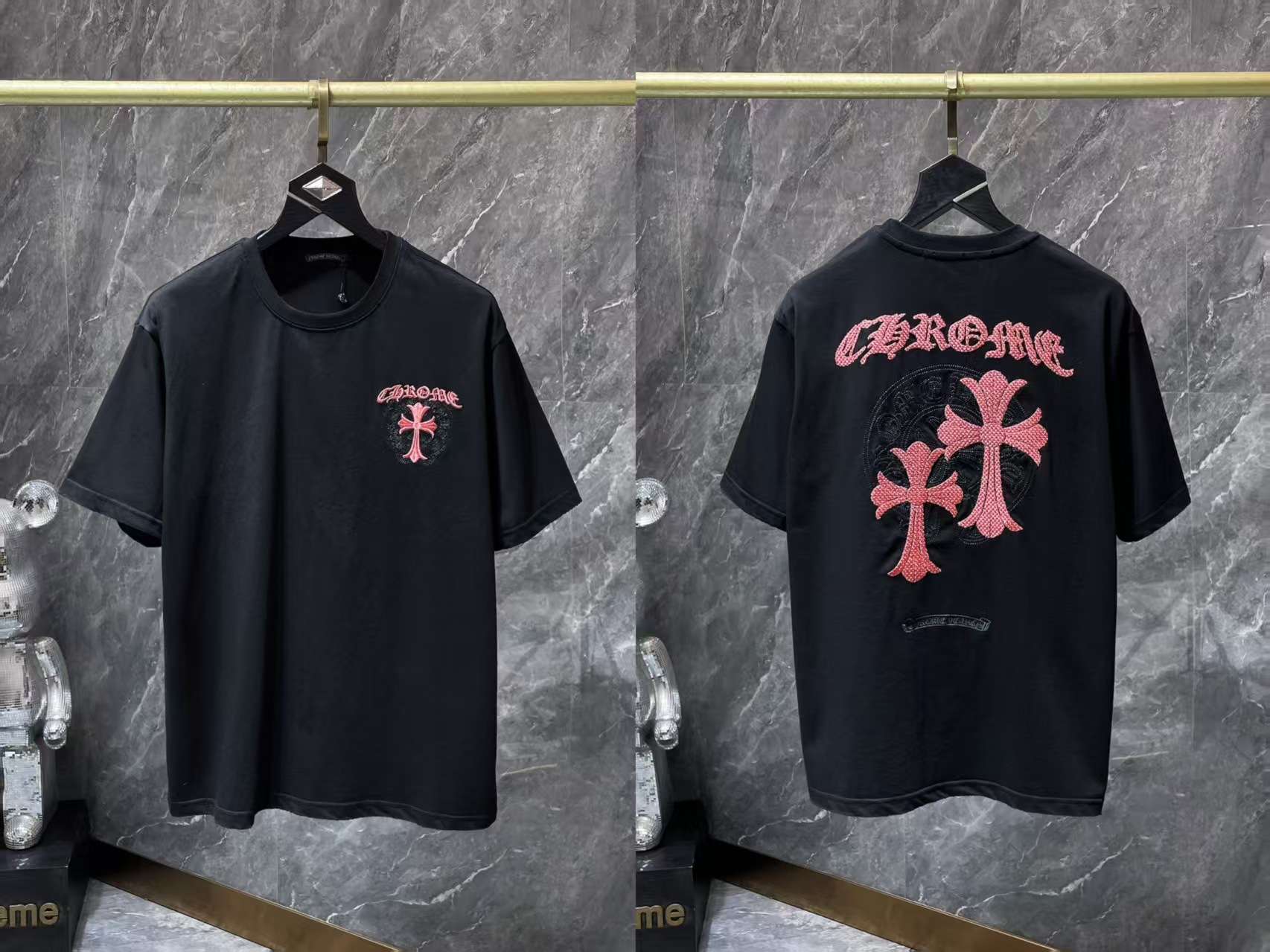 Chrome Heart 24 nuevo Crocodile de verano de moda europea y americana camiseta de manga corta para hombres y mujeres