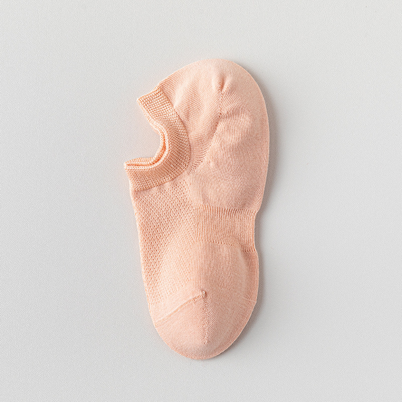 Calcetines de algodón de color sólido, calcetines de barco de malla de verano, calcetines de algodón sin hueso, embalaje independiente, calcetines invisibles