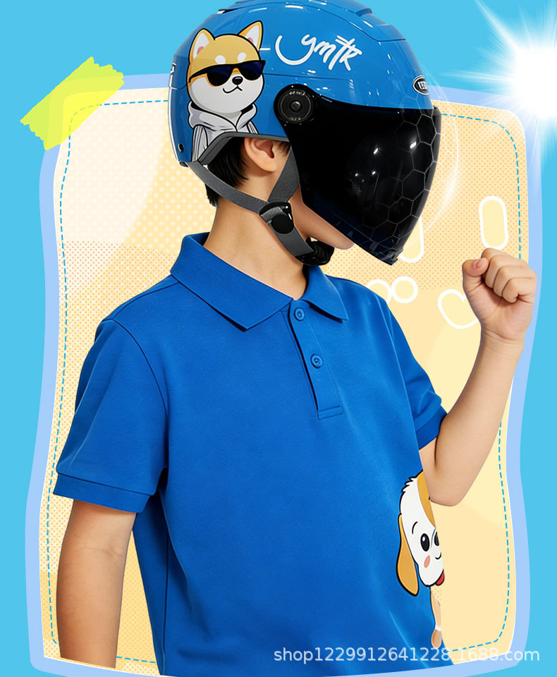 Mustang 3C Certified Kidsren's Helmet for Boys and Girls in Summer and All Seasons, Cute Kidsren's Electric Motorcycle Helmet