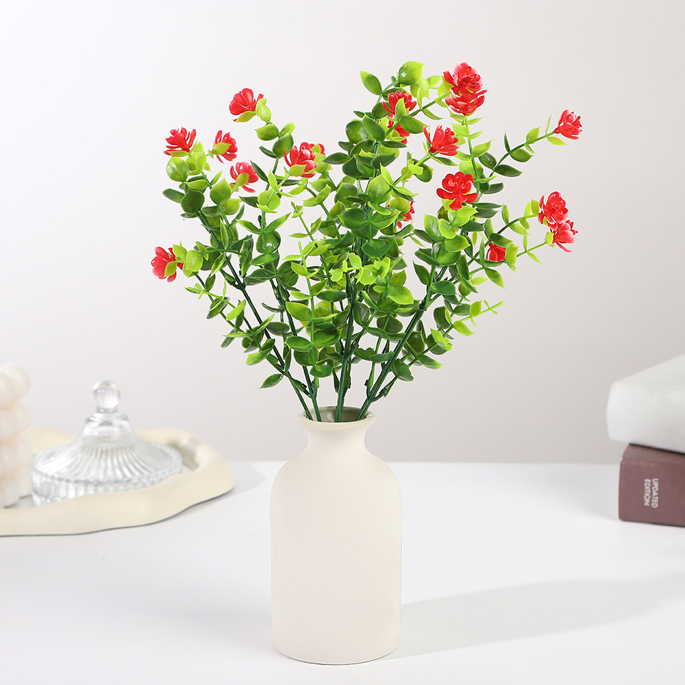 Transfronterizos calientes flores de simulación 7x35 mallas de camellia de montaña de Yougali flores falsas de plástico de simulación de plantas verdes props de disparo de flores