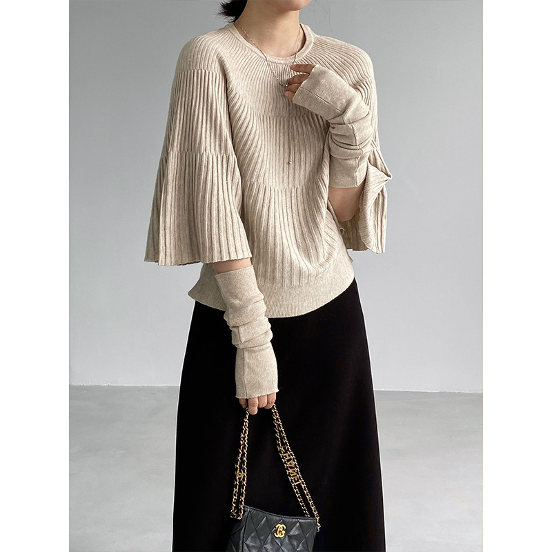Jiangzuo Sleeveless Cape-Style Elegant and Relaxed Knit Sweater for Women, 2026 Autumn High-End Sweater Top 2620