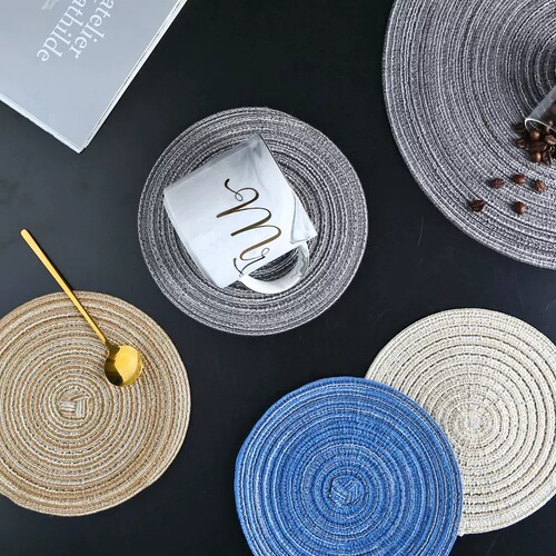 Cross-border simple western food mat, clay pot mat, cup mat, bowl mat, plate mat, circular mat, table mat, Nordic style heat insulation mat, dining table mat 