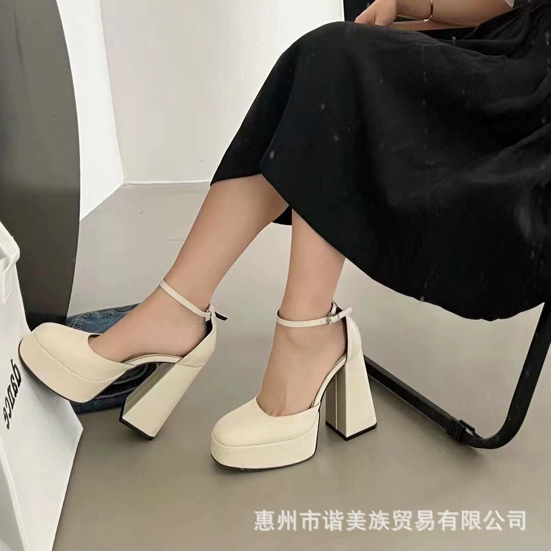 Balan Barbie Shoes новые женские ботинки осенью толстый каблук высокий каблук водостойкий Тайчунг айр Maryzhen одноточка