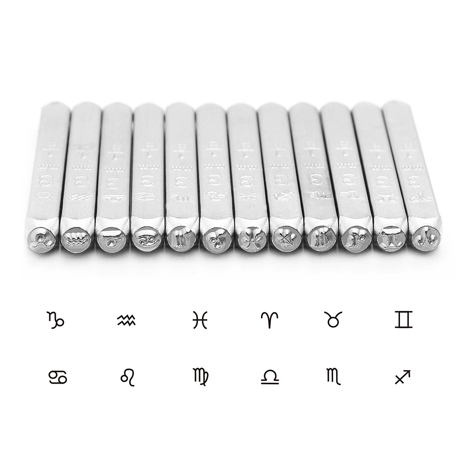 12 шт. Созвездие стальное уплотнение перфоратор долото кожа Ювелирное кольцо резьба DIY инструмент долото