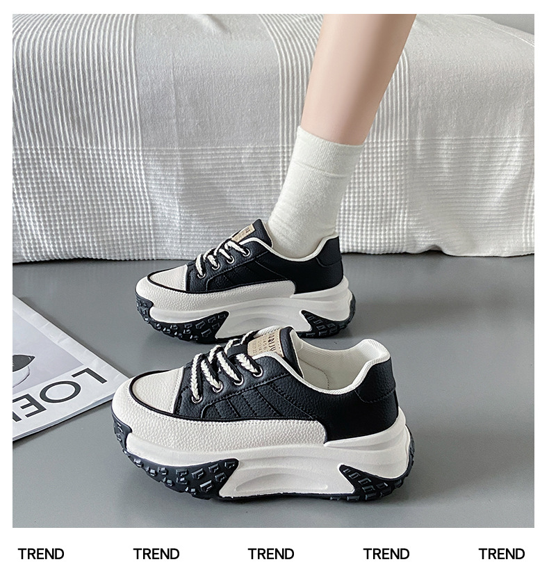 Women's Platform Running Sneakers Korean Style Height Increasing_voghion.com
