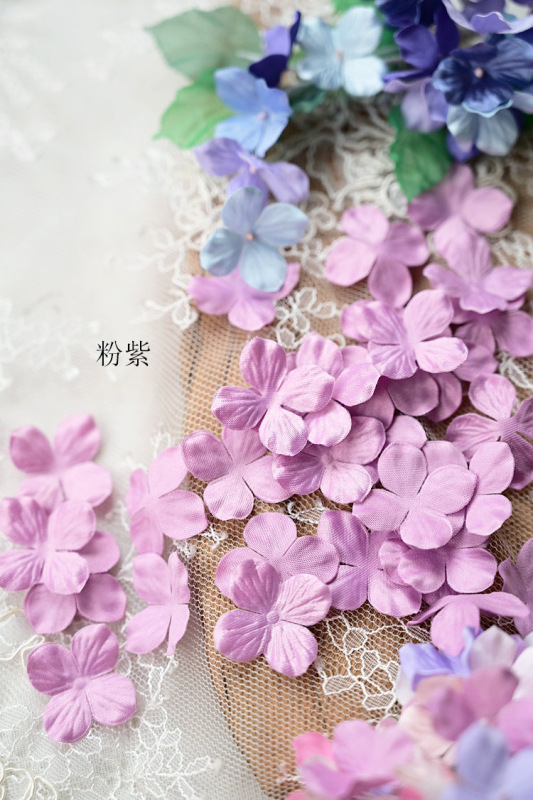 B6 ホットフラワー造花サテン立体プリーツフラワーアクセサリー DIY 手作りベビー服花材アジサイの花びら|undefined