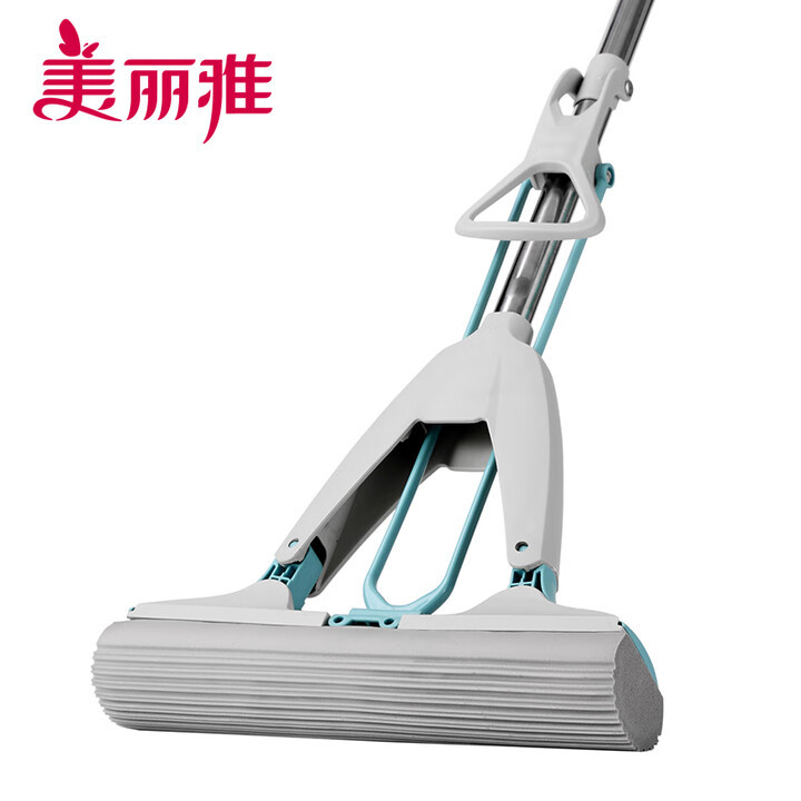 美丽雅海绵拖把一拖净家用卫生间对折式胶棉吸水拖把头替换头批发