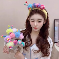 可爱扭扭棒小怪兽发箍女毛绒洗脸搞怪防滑毛毛头箍发饰秋冬新款