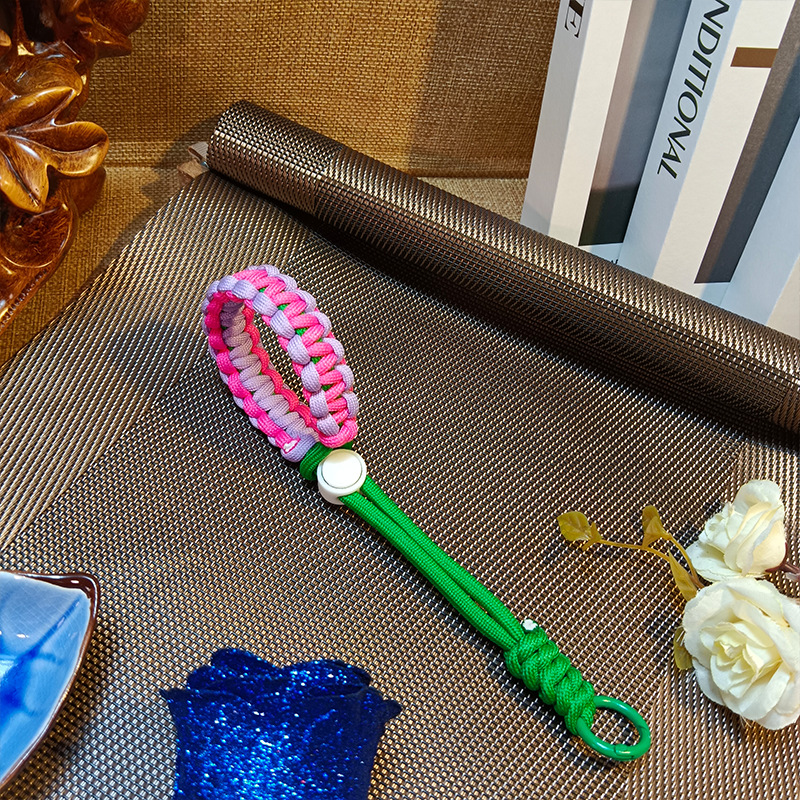 Cordón corto de muñeca hecha a mano de celebridades de Internet, color mezclado innovador, cordón para teléfono móvil anti-pérdida, llave para cámara, cordón para teléfono móvil, tarjeta