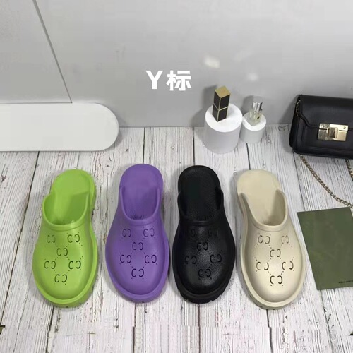 G Brand Hole Shoes  New Fashion Round Toe Outdoor Beach Sandals Thick Sole Slippers for Women, Overseas Trade Supply, Plus Size