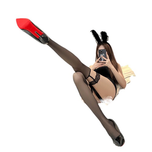 Sexy stockings, sexy garters, lace stockings, pure lust, temptation, bow, knee-high contrast garters