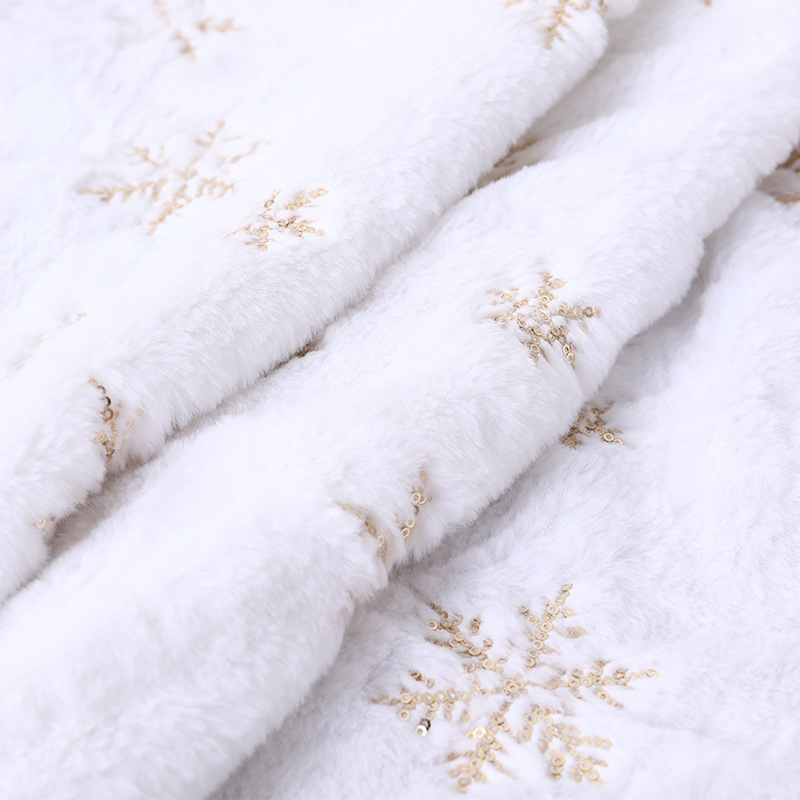 Suministros de Navidad de la felpa falda del árbol de Navidad de la decoración de Navidad falda del árbol de Navidad de los granos bordados de La felpa blanca falda del árbol de Navidad