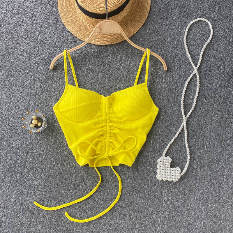 77g Weight Cotton, Rib Fabrics Fabric Type Short Top Length Vest Tops Type Holiday, Daily, Selfie Occasion Strap Neckline Slim Fit Type Solid Color Pattern Summer Season Women's Gender Casual, Elegant, Streetwear Style Wholesale Women's Casual Elegant Streetwear Solid Color Tank Tops 28