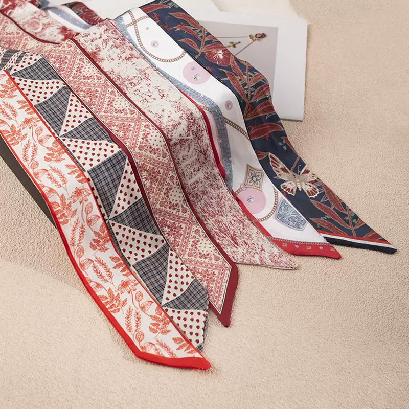 发带高颜值高级感百搭小香风红色绑包丝巾长条丝巾绑马尾飘带新款