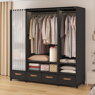 Japanese-style household cloth wardrobe simple wardrobe bedroom new rental room assembly [a generation of hair] in stock