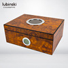 鲁宾斯基雪茄盒圆形透视窗雪松木电子温湿度表LUBINSKI雪茄保湿盒|ms
