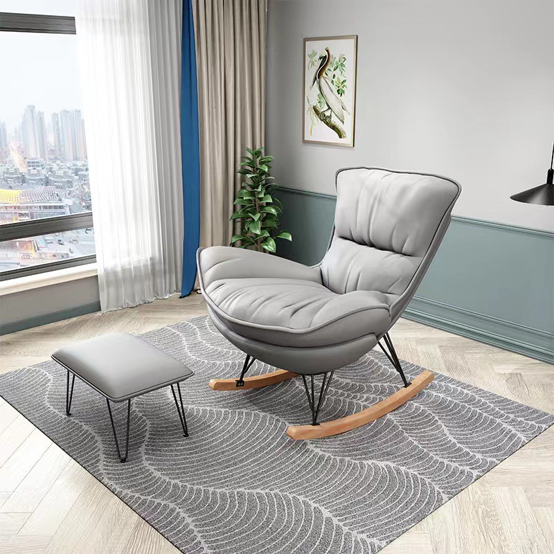 Single-person rocking chair, shrimp chair, technological fabric lazy sofa chair, reclining chair, home use, light luxury, living room, balcony, nap, leisure
