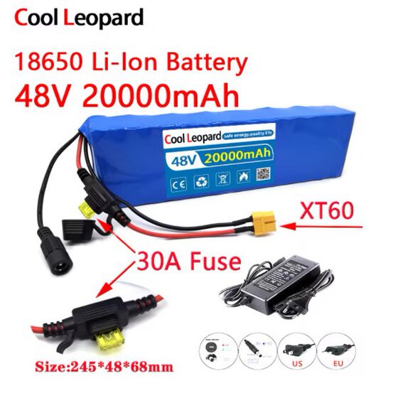 18650 13S2P 1000W LithiuM Battery Pack 48V 20Ah Suitable for M365 Electric Scooter Built-in BMS