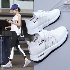 夏日新款2025小白鞋子女夏季轻薄透气休闲女鞋百搭飞织网面运动鞋