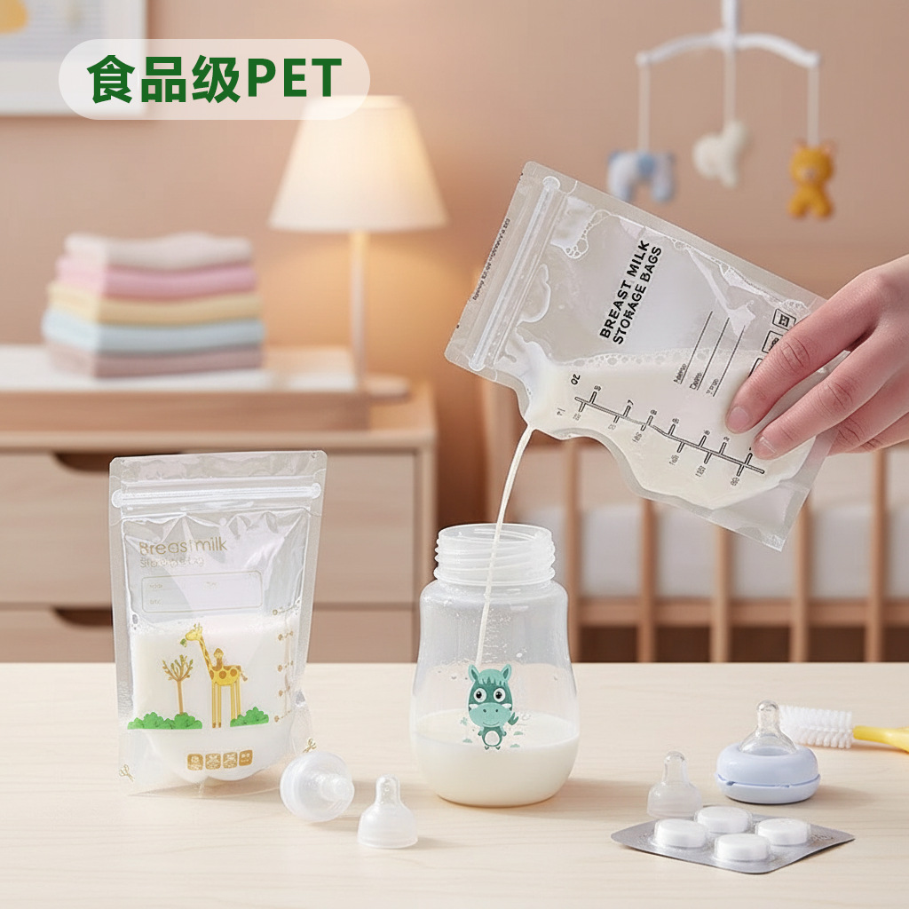 Cartoon Milk Storage Bag Breast Milk Preservation Bag 30 Pieces Disposable Small Capacity Milk Storage Bag Freezing Bag Storage Bag Multi-Capacity
