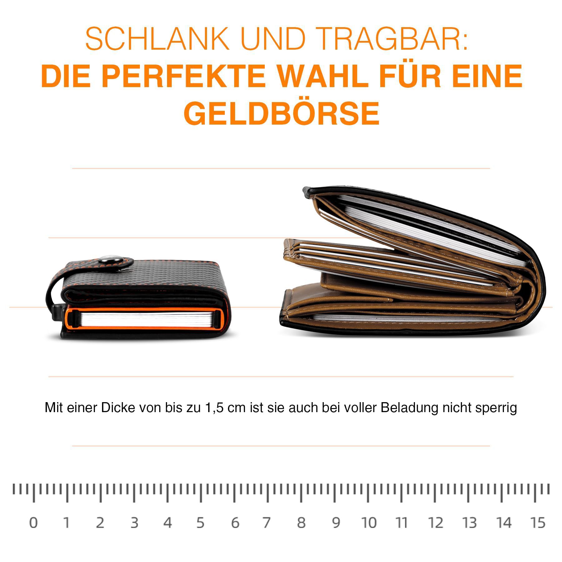 Amazon con cambio de bolsa para hombres, cartera multifuncional RFID antirrobo para hombres