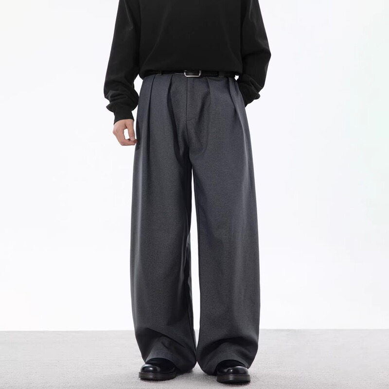 Old Money Style Double-Pleated Drapey Trousers for Men and Women, Spring Trendy Retro Wide-Leg Long Pants, Casual Loose Versatile Pants Old Money Style Double-Pleated Drapey Trousers for Men and Women, Spring Trendy Retro Wide-Leg Long Pants, Casual Loose Versatile Pants