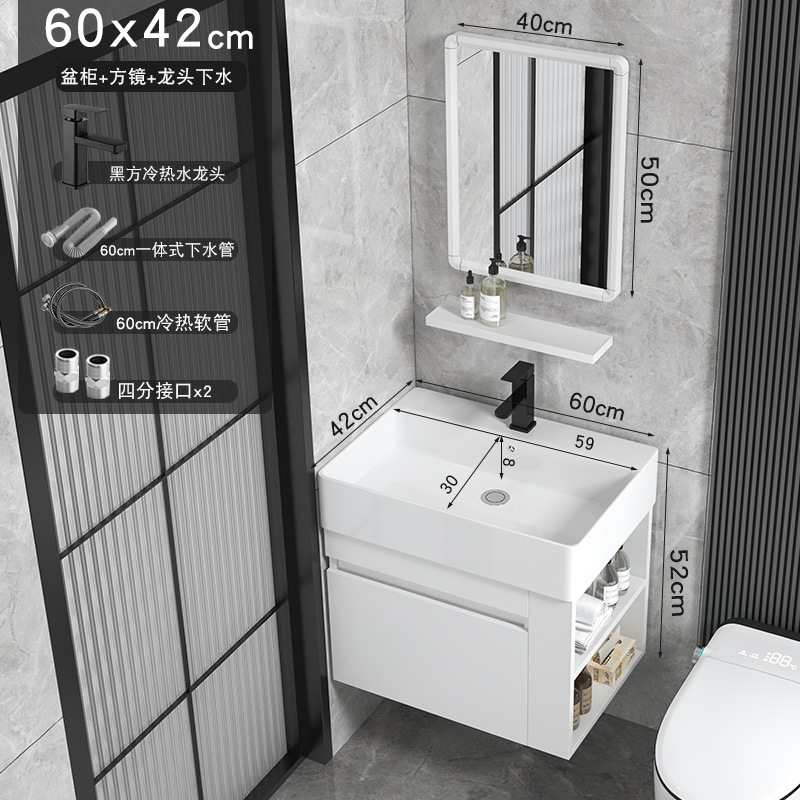 Cajón tipo pared tipo casa pequeña almacenado lateral gabinete de baño cerámica todo en un lavabo gabinete combinación lavabo de cara lavabo