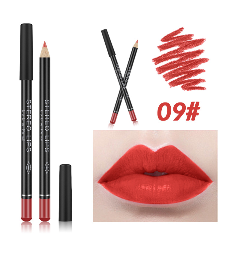 VIBELY European and American export matte non-stick cup lip liner lipstick 12-color line lip liner makeup cross-border wholesale undefined