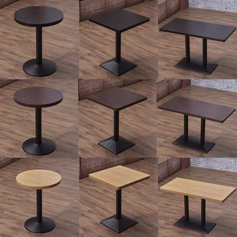 Multi-Layer Solid Wood Dining Table, Small Round Table, Rectangular Table for Milk Tea Shop, Coffee Shop, Restaurant, Snack Bar, Fast Food Restaurant, Commercial Dining Table