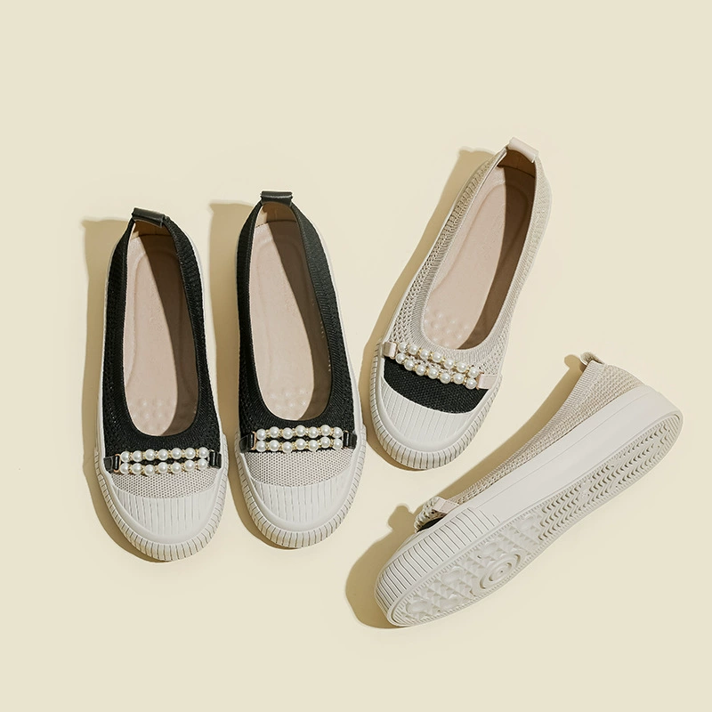 Обувь рыбака в японском стиле, Женская Однослойная обувь на толстой подошве, Повседневная вязаная обувь принцессы с круглым носком, лоферы, вязаные весенние туфли на плоской подошве