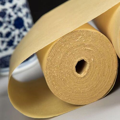 Antique rough edge paper 100 meters long roll half-baked calligraphy practice paper pure bamboo pulp original calligraphy paper rice paper for beginners