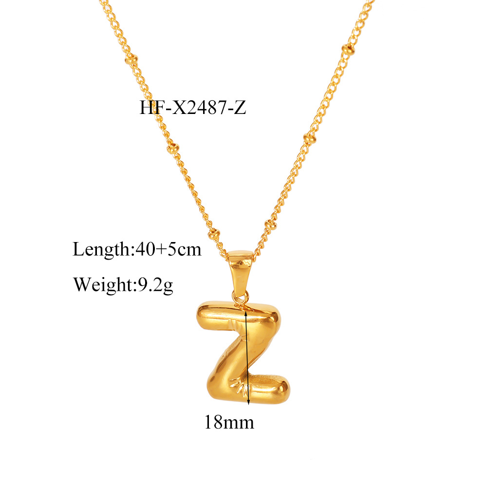 12g Weight Titanium Steel Pendant Material Pendant Necklace Classification Titanium Steel Chain Material cable chain Chain Type 1 Piece Quantity Daily Occasion Titanium Steel Material Letter Pattern All Seasons Season Women's Gender Plating Design Modern Style, Simple Style Style Wholesale Jewelry Modern Style Simple Style Letter Titanium Steel Plating Cable Chain Pendant Necklace 9