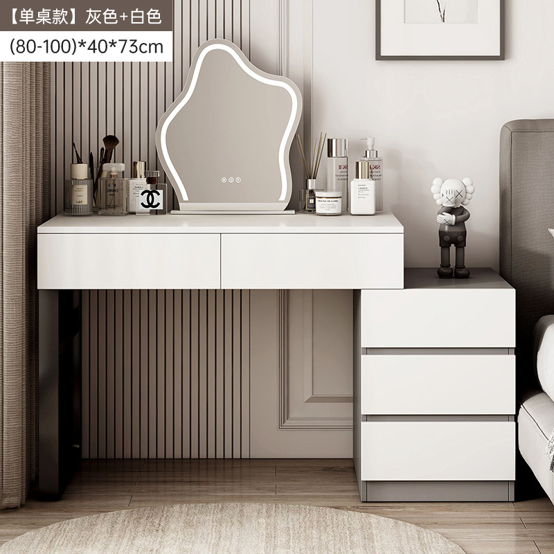 Comedor de lujo ligero dormitorio 2025 nuevo estilo moderno simple mesa de maquillaje alta sensación de almacenamiento gabinete de maquillaje integrado