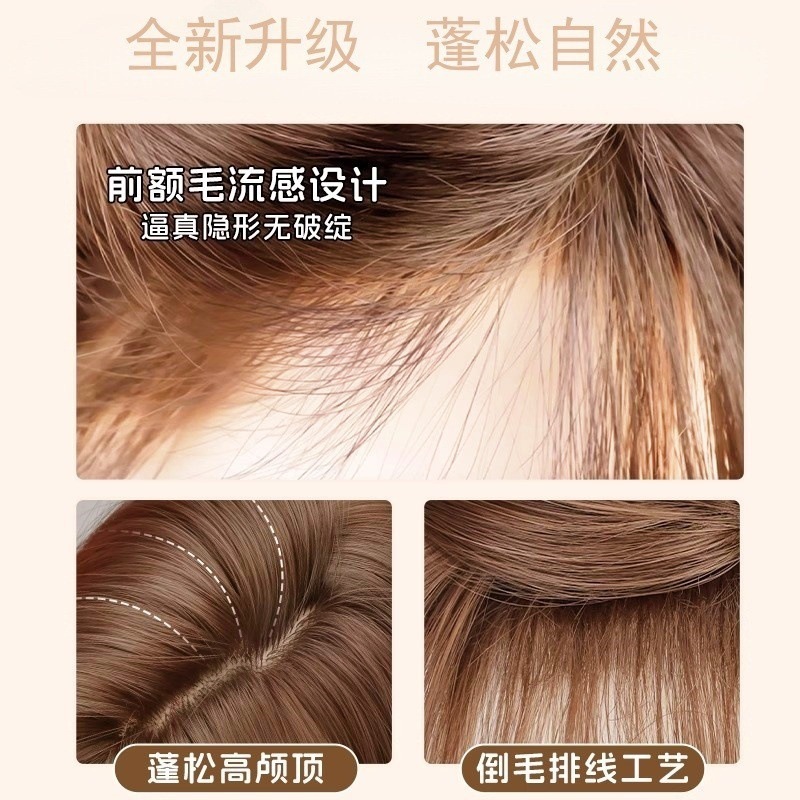 假发女全头套夏季潮流美式亚麻灰棕高层次修颜Lolita日常整顶假发|undefined