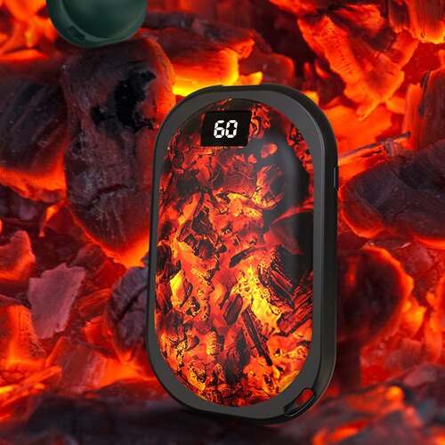 New cross-border charcoal fire hand warmer fast heating power bank hand warmer two-in-one digital display source factory