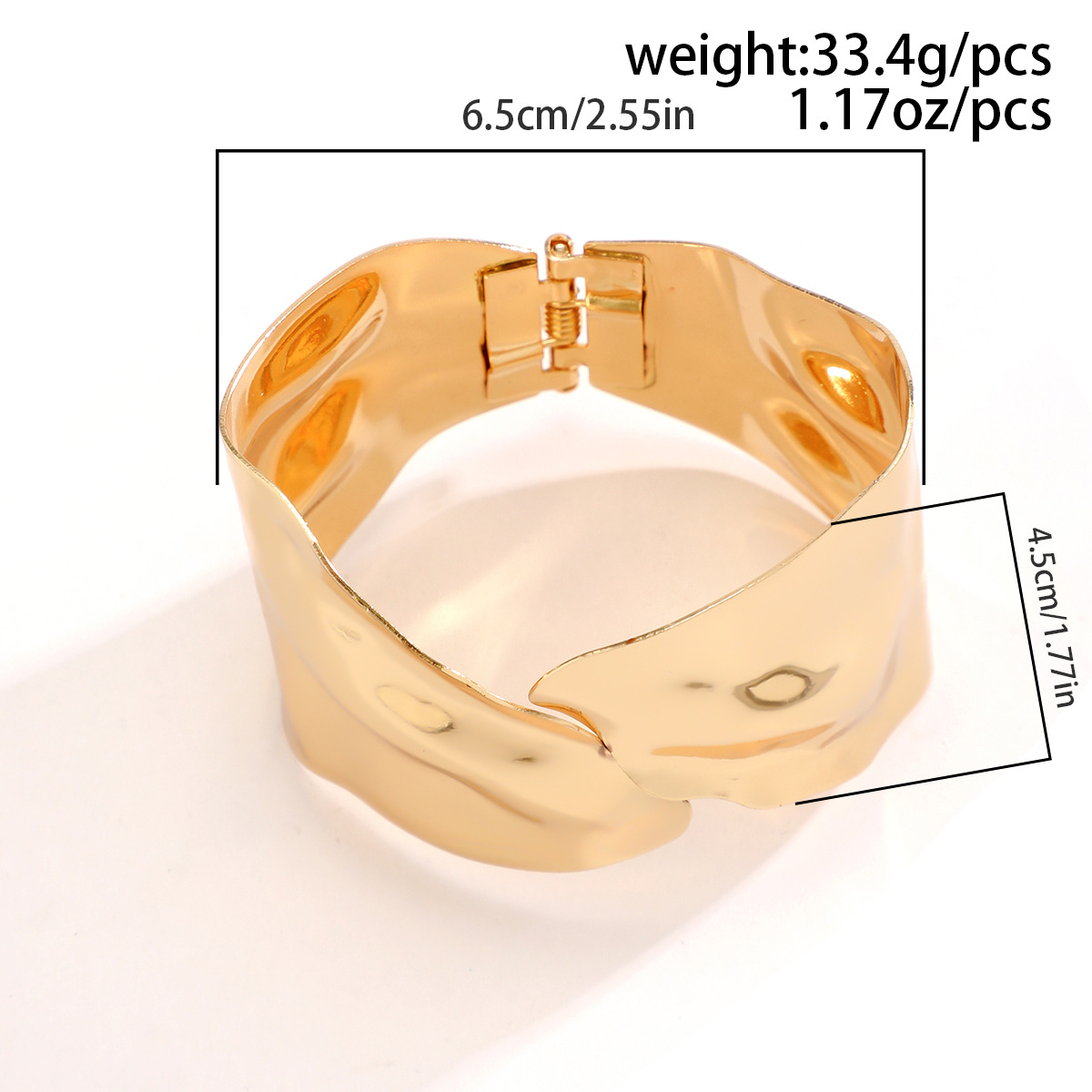56g Weight White Gold Plated, Gold Plated Plating Material Bangle Classification Iron Chain Material 1 Piece Quantity Casual, Holiday Occasion Iron Material Geometric Pattern Women's Gender IG Style Style Wholesale Jewelry IG Style Geometric Iron White Gold Plated Gold Plated Bangle 8