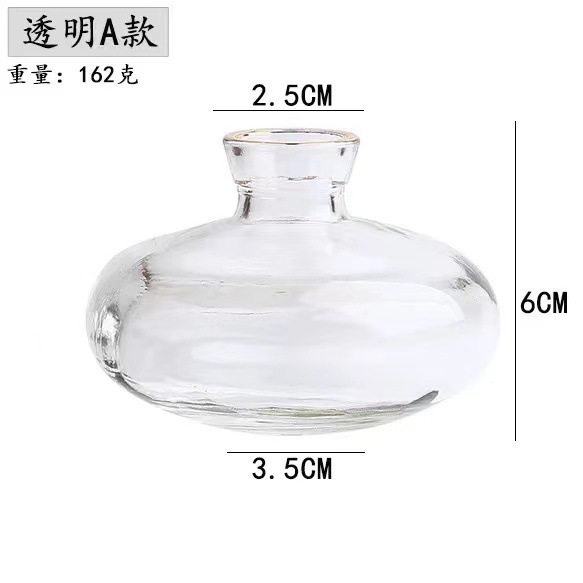 Retro repujado mini florero transparente hidropónico flor arreglo florero de cristal salón aromaterapia botella adornos Decoración