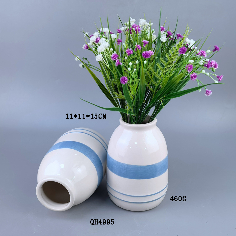 Jarrón nórdico pintado a mano, jarrón de cerámica para flores secas, adorno decorativo para el hogar estilo INS, jarrón grande hidropónico hecho a mano en colores Morandi.