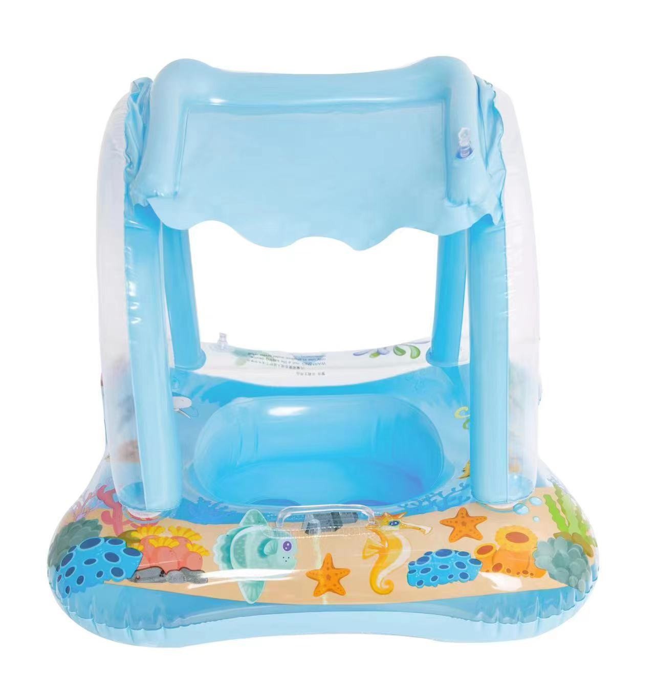 Xia Le bebé anillo de natación a prueba de sol con volante asiento de bebé barco cuerno barco hogar niños natación anillo piscina juguete