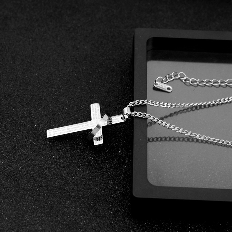 Casual Simple Style Cross Letter Titanium Steel Polishing Pendant Necklace display picture 12