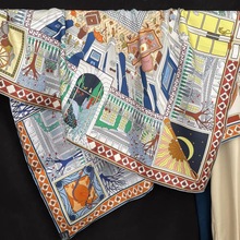 精品!欧美风双面异色斜纹方巾高档14姆米大牌感真丝领巾护颈围巾