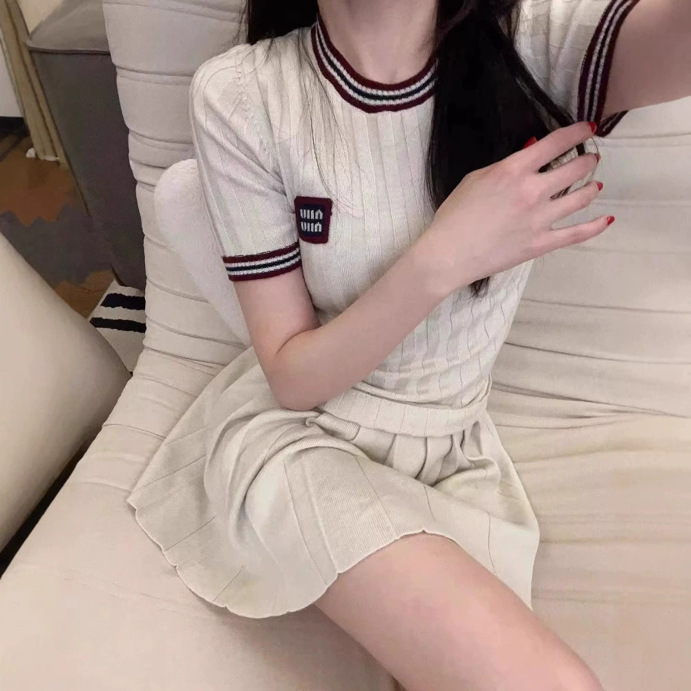 Высококачественный летний модный вязаный свитер с short sleeve