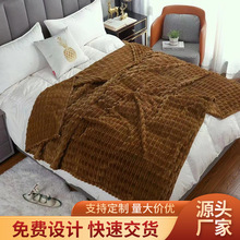 定制双人毯子盖毯休闲毯温馨柔软牛奶绒仿羊羔绒复合毛毯高克重