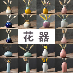 陶瓷小花瓶水培小现代简约家居软装饰品粗陶花器迷你花插摆件抖音